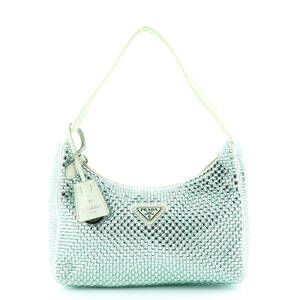 Prada Mini Re-Edition 2000 Hobo Crystal Embellished Satin